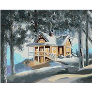 Zuty - Painting by Numbers - House And Forest In Winter (D. Rusty Rust), 80X100 Cm, Canvas+Frame - Painting by Numbers