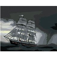 Zuty - Painting by Numbers - Sailing Ship in the Rain (D. Rusty Rust), 80X100 Cm, Canvas+Frame - Painting by Numbers