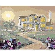 Zuty - Painting by Numbers - White House And Flowers (D. Rusty Rust), 80X100 Cm, Canvas+Frame - Painting by Numbers
