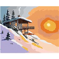 Zuty - Painting by Numbers - Snow Cottage at Sunset (D. Rusty Rust), 40X50 Cm, Canvas+Ra - Painting by Numbers