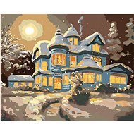 Zuty - Painting by Numbers - Snowy Blue House (D. Rusty Rust), 80X100 Cm, Canvas+Frame - Painting by Numbers