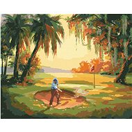 Zuty - Painting by Numbers - Golfer Falling Out of the Bunker (D. Rusty Rust), 80X100 Cm, Canvas+Fra - Painting by Numbers