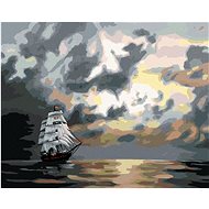 Zuty - Painting by Numbers - Sailing Ship After Dark (D. Rusty Rust), 40X50 Cm, Canvas+Frame - Painting by Numbers