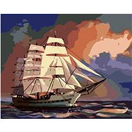 Zuty - Painting by Numbers - Sailing Ship at Sea (D. Rusty Rust), 40X50 Cm, Canvas+Frame - Painting by Numbers