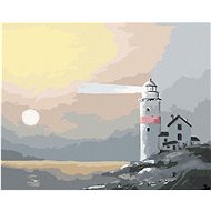 Zuty - Painting by Numbers - Lighthouse and Sun in the Fog (D. Rusty Rust), 80X100 Cm, Canvas+Frame - Painting by Numbers