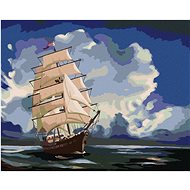 Zuty - Painting by Numbers - Sailing Ship at Sea (D. Rusty Rust), 40X50 Cm, Canvas+Frame - Painting by Numbers