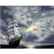 Zuty - Painting by Numbers - Sailing Boat Sailing on the Sea After Twilight (D. Rusty Rust), 80X100  - Painting by Numbers