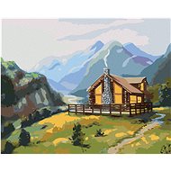 Zuty - Painting By Numbers - Log Cabin In Spring (D. Rusty Rust), 40X50 Cm, Canvas+Frame - Painting by Numbers