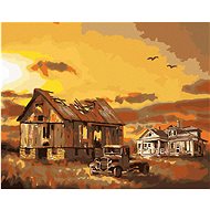 Zuty - Painting by Numbers - Barn With Crumbling Roof (D. Rusty Rust), 80X100 Cm, Canvas+Frame - Painting by Numbers
