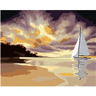 Zuty - Painting by Numbers - Small Sailing Ship on the Coast (D. Rusty Rust), 40X50 Cm, Canvas+Frame - Painting by Numbers