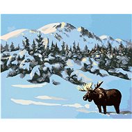 Zuty - Painting By Numbers - Moose In Winter 2 (D. Rusty Rust), 80X100 Cm, Canvas+Frame - Painting by Numbers