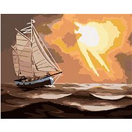 Zuty - Painting by Numbers - Sailing Ship And Sun Behind Clouds (D. Rusty Rust), 80X100 Cm, Canvas+F - Painting by Numbers