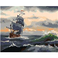 Zuty - Painting by Numbers - Sailing Ship on the Stormy Sea 2 (D. Rusty Rust), 40X50 Cm, Canvas+Ra - Painting by Numbers