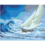 Zuty - Painting by Numbers - Sailing Ship on the Stormy Sea (D. Rusty Rust), 40X50 Cm, Canvas+Frame - Painting by Numbers