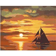 Zuty - Painting by Numbers - Dark Sailing Ship at Twilight (D. Rusty Rust), 40X50 Cm, Canvas+Frame - Painting by Numbers