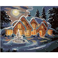 Zuty - Painting by Numbers - Snow House at Night (D. Rusty Rust), 80X100 Cm, Canvas+Frame - Painting by Numbers