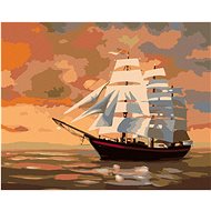 Zuty - Painting by Numbers - Sailing Ship After Dusk (D. Rusty Rust), 40X50 Cm, Canvas+Frame - Painting by Numbers