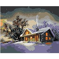 Zuty - Painting by Numbers - Snow-covered Cabin After Dusk 2 (D. Rusty Rust), 80X100 Cm, Canvas+Fram - Painting by Numbers