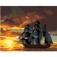 Zuty - Painting by Numbers - Ship at Sunset (D. Rusty Rust), 40X50 Cm, Canvas+Frame - Painting by Numbers