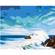 Zuty - Painting by Numbers - Waves Crashing into Cliffs (D. Rusty Rust), 40X50 Cm, Canvas+Frame - Painting by Numbers