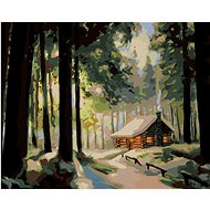 Zuty - Painting by Numbers - Snowy Cabin in the Forest 3 (D. Rusty Rust), 40X50 Cm, Canvas+Frame - Painting by Numbers