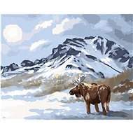 Zuty - Painting by Numbers - Moose Standing in the Snow (D. Rusty Rust), 40X50 Cm, Canvas+Frame - Painting by Numbers