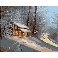 Zuty - Painting by Numbers - Snowy Cabin in the Forest 2 (D. Rusty Rust), 80X100 Cm, Canvas+Frame - Painting by Numbers