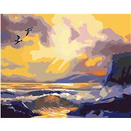 Zuty - Painting by Numbers - Birds Flying Over the Sea at Dusk (D. Rusty Rust), 80X100 Cm, Canvas - Painting by Numbers