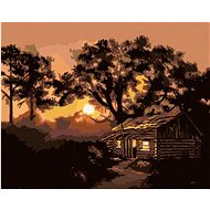 Zuty - Painting by Numbers - Cottage at Dusk (D. Rusty Rust), 40X50 Cm, Canvas+Frame - Painting by Numbers