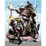 Zuty - Painting by Numbers - Sad Clown Folded from Animals (D. Rusty Rust), 40X50 Cm, Canvas+Frame - Painting by Numbers