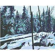 Zuty - Painting by Numbers - Reindeer in a Snowy Pasture (D. Rusty Rust), 40X50 Cm, Canvas+Frame - Painting by Numbers