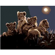 Zuty - Painting by Numbers - Lion Cubs (D. Rusty Rust), 40X50 Cm, Canvas+Frame - Painting by Numbers