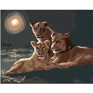 Zuty - Painting by Numbers - Lioness And Lion (D. Rusty Rust), 40X50 Cm, Canvas+Frame - Painting by Numbers