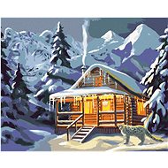 Zuty - Painting by Numbers - Leopard at the Snow Cottage (D. Rusty Rust), 40X50 Cm, Canvas+Frame - Painting by Numbers