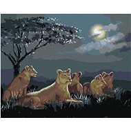Zuty - Painting by Numbers - Lioness After Dusk (D. Rusty Rust), 40X50 Cm, Canvas+Frame - Painting by Numbers