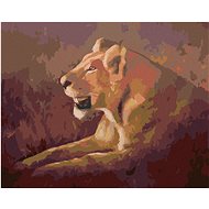 Zuty - Painting by Numbers - Reclining Lioness (D. Rusty Rust), 40X50 Cm, Canvas+Frame - Painting by Numbers
