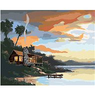 Zuty - Painting by Numbers - Cottage at Dusk (D. Rusty Rust), 40X50 Cm, Canvas+Frame - Painting by Numbers