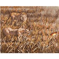 Zuty - Painting By Numbers - Lion On The Hunt (D. Rusty Rust), 40X50 Cm, Canvas+Frame - Painting by Numbers