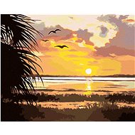Zuty - Painting by Numbers - Sunset Over Water 2 (D. Rusty Rust), 40X50 Cm, Canvas+Frame - Painting by Numbers
