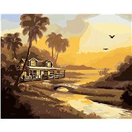 Zuty - Painting By Numbers - Cottage At The Stream (D. Rusty Rust), 40X50 Cm, Canvas+Frame - Painting by Numbers