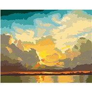 Zuty - Painting by Numbers - Sun Setting Over Water (D. Rusty Rust), 40X50 Cm, Canvas+Frame - Painting by Numbers