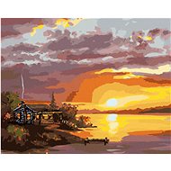 Zuty - Painting By Numbers - Cottage At Dusk (D. Rusty Rust), 40X50 Cm, Canvas+Frame - Painting by Numbers