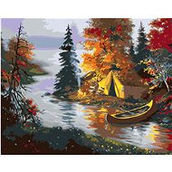 Zuty - Painting By Numbers - Campground At The River (D. Rusty Rust), 40X50 Cm, Canvas+Frame - Painting by Numbers