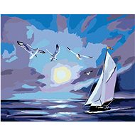 Zuty - Painting by Numbers - Gull Over the Sea (D. Rusty Rust), 40X50 Cm, Canvas+Frame - Painting by Numbers