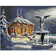 Zuty - Painting by Numbers - Fountain in Winter (D. Rusty Rust), 40X50 Cm, Canvas+Frame - Painting by Numbers