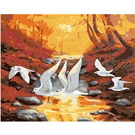 Zuty - Painting by Numbers - Herons (D. Rusty Rust), 40X50 Cm, Canvas+Frame - Painting by Numbers