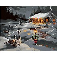 Zuty - Painting by Numbers - Christmas Cabin (D. Rusty Rust), 40X50 Cm, Canvas+Frame - Painting by Numbers