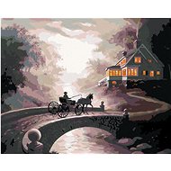 Zuty - Painting by Numbers - Horse-drawn Carriage at the House (D. Rusty Rust), 40X50 Cm, Canvas+Fra - Painting by Numbers