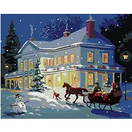 Zuty - Painting by Numbers - Christmas House (D. Rusty Rust), 40X50 Cm, Canvas+Frame - Painting by Numbers