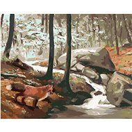 Zuty - Painting by Numbers - Fox by the Stream (D. Rusty Rust), 40X50 Cm, Canvas+Frame - Painting by Numbers